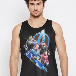 Marvel by Wear Your Mind Men Black Printed Round Neck T-shirt-image-96