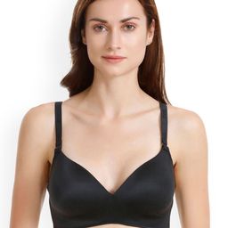 Zivame Black & Black Solid Non-Wired Lightly Padded T-shirt Bra-picture-11