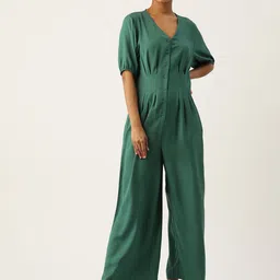 Rue Collection Solid Front Open Basic Jumpsuit-picture-0