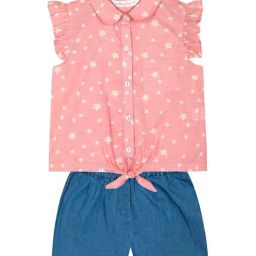 Budding Bees Kids Pink & Blue Cotton Printed Top Set-42