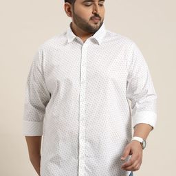 Sztori Men Plus Size Floral Opaque Printed Casual Shirt-image-38