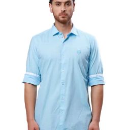 Raymond Sky Blue Contemporary Fit Shirt-image-23
