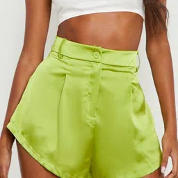 Boohoo Women Satin Finish Tailored Short-image-34