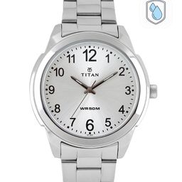 Titan Men Silver-Toned Dial Watch 1585SM04-15