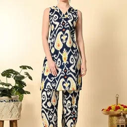 Laado - Pamper Yourself Printed Pure Cotton Sleeveless Tunic & Trouser Co-Ords-picture-3