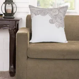 Maspar Curve Emb Neutral 100% Cotton Cushion Cover-image-84