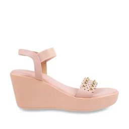 Metro Women's Pink Ankle Strap Wedges-image-30