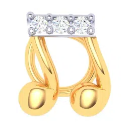 P.C. Chandra Jewellers 22k Gold Musical Note Three Stones Nosepin-image-65