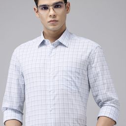 Arrow Manhattan Slim Fit Checked Pure Cotton Formal Shirt-image-98