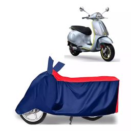 Auto Pearl Two Wheeler Cover with Bag for Vespa Elettrica BS6, Red & Blue-image-46