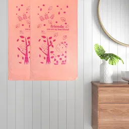 FABINALIV Kids Peach 2 Pieces Printed Cotton Bath Towels-14