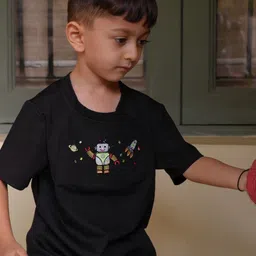 Funny Bones Clothings Boys Checked T-shirt-image-96
