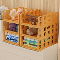 RUBOXA Brown Set of 6 Regular Multi-Utility Organisers-14