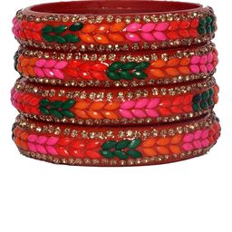 Chura king Set Of 4 Stone-Studded Bangles-image-60