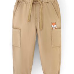 Babyhug 100% Cotton Full Length Fox Print Trousers - Brown-image-28