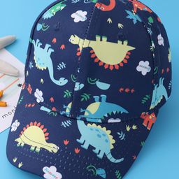 Babyhug Baseball Cap with Dino Print - Dark Blue-image-84