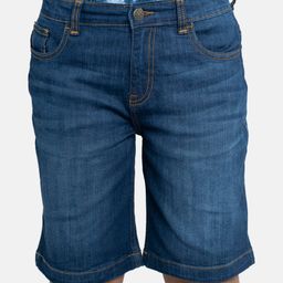 Kiddopanti Mild Distressed Button Down Denim Shorts - Medium Wash Blue-image-12
