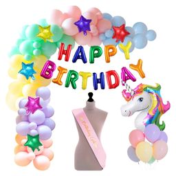 Surprise Decor Unicorn Theme Latex Birthday Decorations Items Multicolor Combo Set 51Pcs Kit For Happy Birthday Decoration Kit For Girls Unicorn Birthday Decorations Baby Birthday Decoration Items-image-65