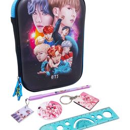 Parteet Premium Quality BTS Theme Pencil Pouch Combo with Zipper Lock, Net Pocket, Pen & Pencil Holder, Brouch, Keychain, pen, Scale and Birthday Return Gift for kids-image-40