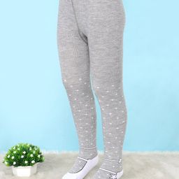 Cute Walk by Babyhug Lycra Knit Antibacterial Tights Polka Dots - Grey-image-26