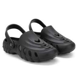 Priaansha Kids Perforated Wave Design Clogs - Black-picture-14