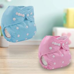 Sparkle Joy Free Size Reusable Cloth Diaper Without Insert Pack Of 2 - Pink & Sky-blue-24