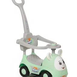 Funride Ride On Push Car Rabbit 3 in 1 Rider with Removable Parental Handle Musical Push Car with Lights and Utility Storage Toy Box - Green-picture-22
