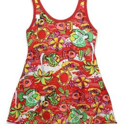 CUKOO Sleeveless Floral & Sea Life Printed Swimsuit With Attached Shorts - Red-picture-26