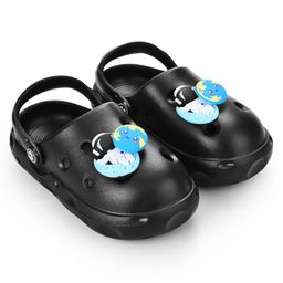 HOPPA SWEDEN Perforated Clogs With Astronaut Charms - Black-image-36