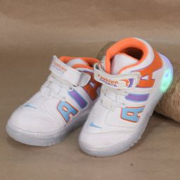 FEETWELL SHOES A Alphabet Designed LED Shoes - White-image-53