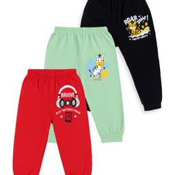 Tiny Hugs Cotton Knit Pack of 3 Headphones & Animals Printed Pajamas - Black Green & Red-image-88