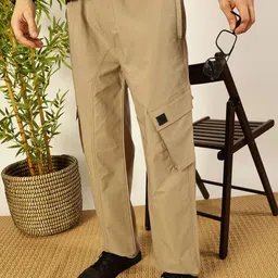 Thomas Scott Men Smart Loose Fit Cargos Trousers-image-74
