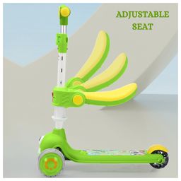 Little Olive Double Deck Scooter with LED Lights Adjustable Handlebar & Lean-to-Steer Technology- Green image 2