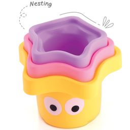 Intellibaby 5-in-1 Multicoloured Star Shaped Monster Stacking Cups | Bath Time & Outdoor Sorting & Nesting Water Play | European Safety & BIS Certified image 3