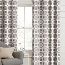 CASABLEU Brown Set of 2 Geometric Room Darkening Long Door Curtain-image-27