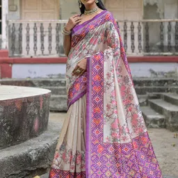 KALINI Floral Silk Blend Tussar Saree-picture-48