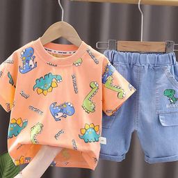 ENCASH FASHION Infants Printed Round Neck Pure Cotton T-shirt With Shorts-image-68