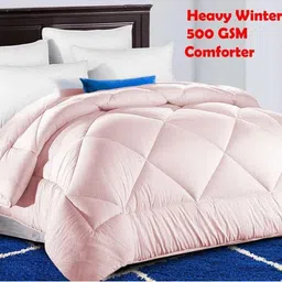 Doristyle Peach-Coloured Microfiber Winter 500 GSM Double Bed Blankets Quilts and Dohars-picture-45