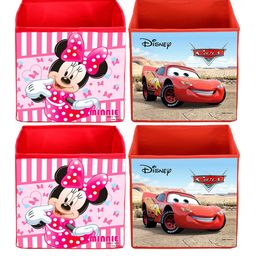 Kuber Industries Set Of 4 Printed Disney Foldable Storage Cubes With Handle image 1