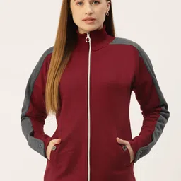 BRINNS Women Maroon Solid Sweatshirt-image-87