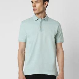 Van Heusen Green Cotton Regular Fit Polo T-Shirt-picture-40