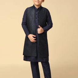 Kisah Kids Navy Embellished KurtaSets-image-36