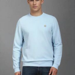 Louis Philippe Blue Cotton Regular Fit Sweatshirt-picture-45