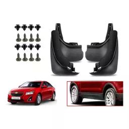 Auto Pearl Front and Rear Mud Guard For Chevrolet Cruze (Black) Set of 4 Pcs-1