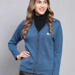 Monte Carlo Blue Wool Cardigan-17