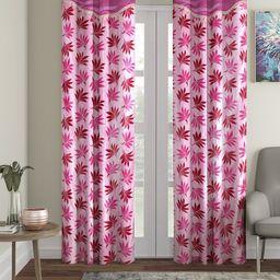 Cortina Pink Set of 2 Long Door Curtains-55