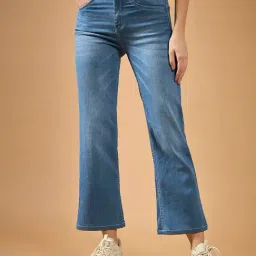 DOLCE CRUDO Blue Relaxed Fit Mid Rise Stretchable Jeans-image-39