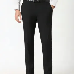 Peter England Black Slim Fit Trousers-image-70