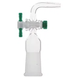 ABGIL ABG498 Borosilicate Glass Flow Control Adapter With Stopcock Bent At 90° Angle - Socket (B-55) image 1