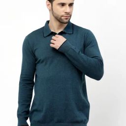Kalt Men Full Sleeves Polo Collar Cotton T-Shirt-image-54